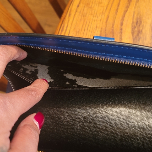 Louis Vuitton Toledo Cobalt Blue Epi Leather Sac Triangle Bag Purse Handbag - Picture 10 of 11